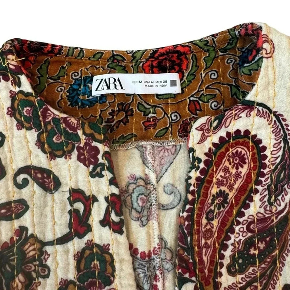 Zara Paisley Mini Dress Multi-Color. Size Medium. - Picture 7 of 11